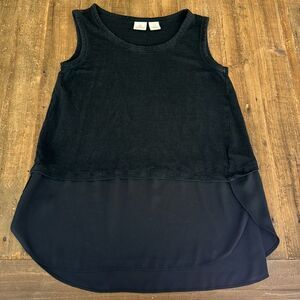 Catherine Malandrino black tank top, business casual, loose fit, hip length